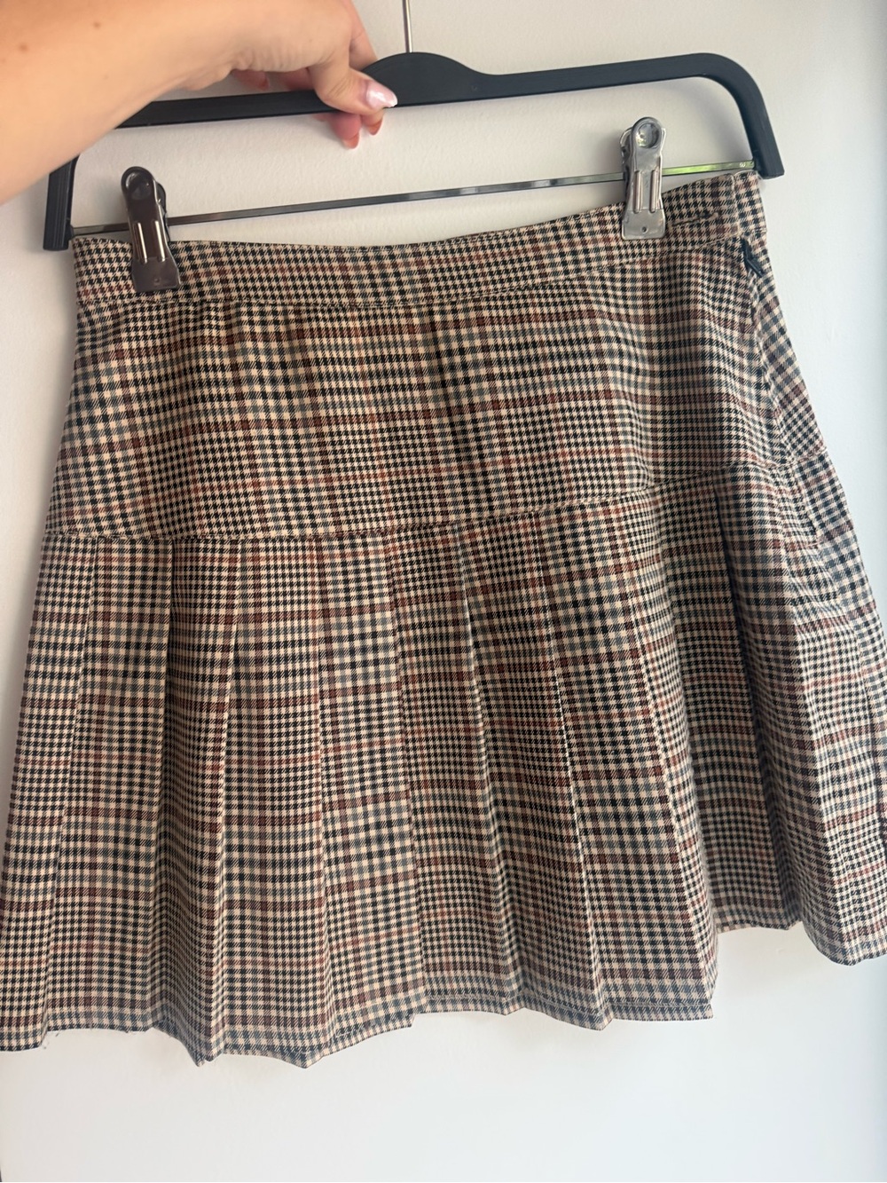 Dickies Brown and Black Plaid Pleated Skirt